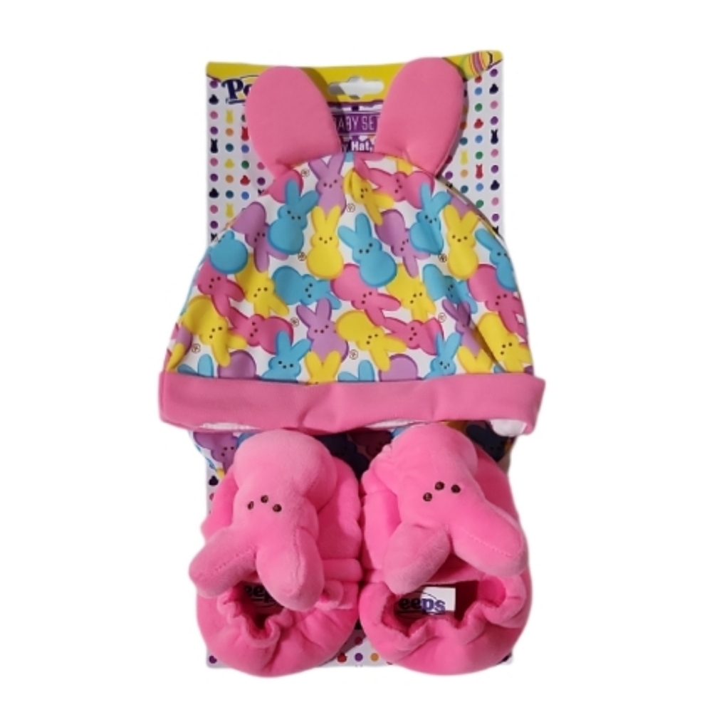 Dan Dee Easter Peeps Baby Infant Pink Set Hat, Bib, And Booties